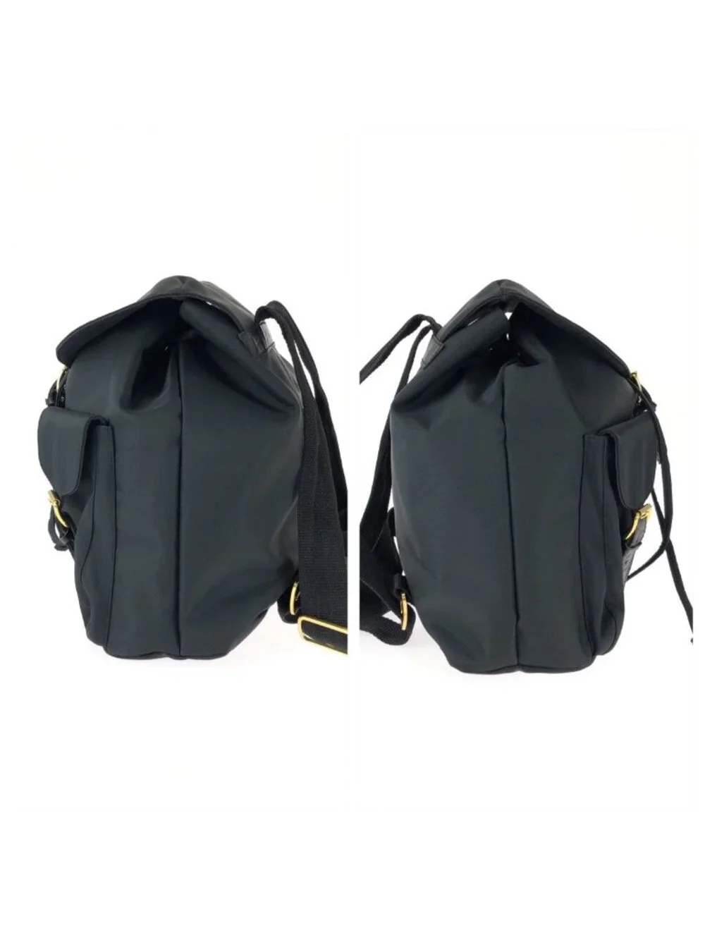 Versace Vintage Medusa Black Gold Nylon Backpack